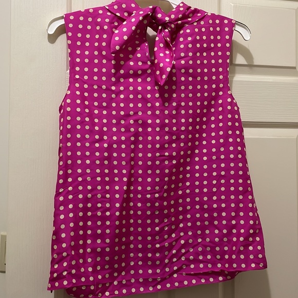 J. Crew pink polka dot blouse (sz m) - Picture 5 of 5
